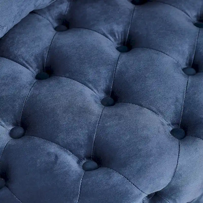 Fauteuil d'appoint capitonné pivotant bleu moderne 30