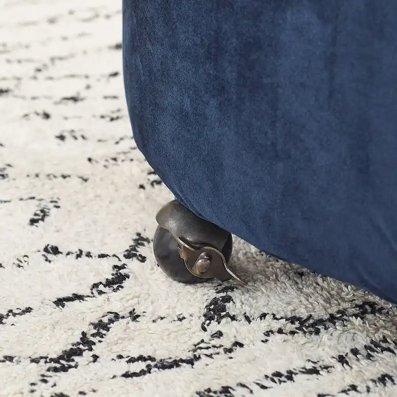 Fauteuil d'appoint capitonné pivotant bleu moderne 30