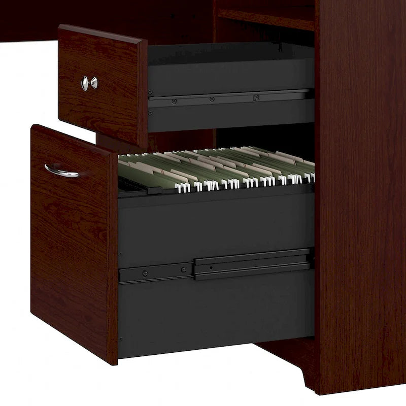 Bureau d'angle en L de 60 W avec huche et rangement