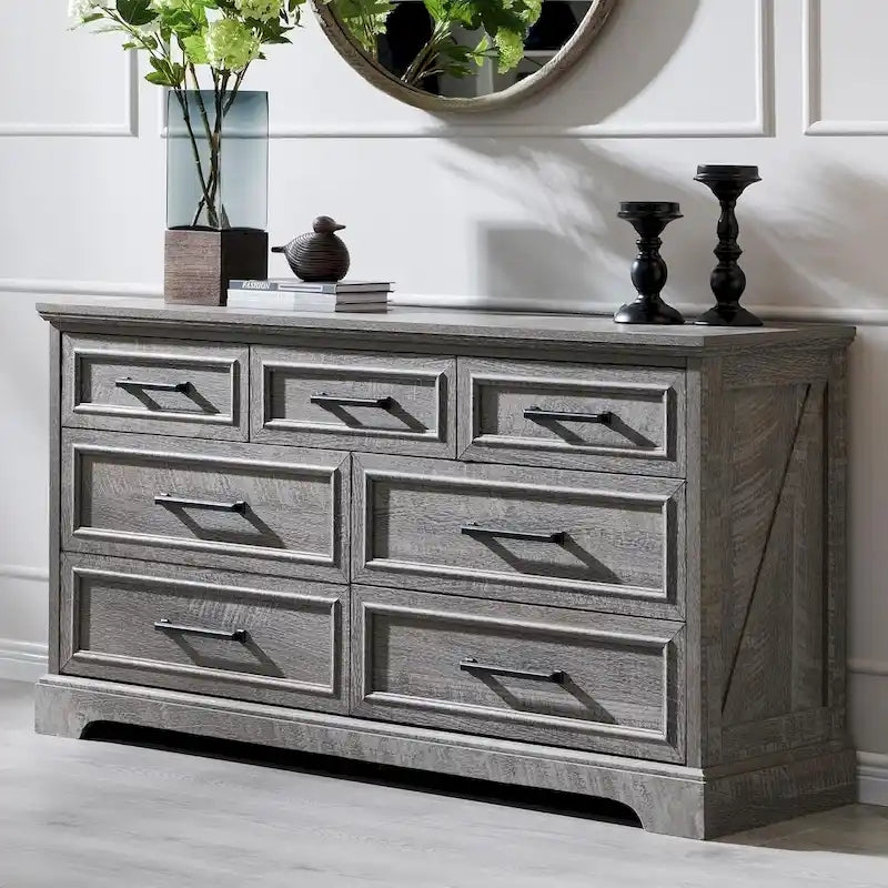 Commode 7 Tiroirs de Ferme pour Chambre, Commodes, Meuble TV
