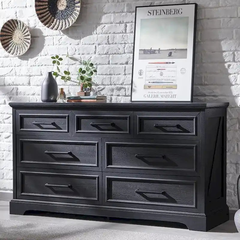 Commode 7 Tiroirs de Ferme pour Chambre, Commodes, Meuble TV