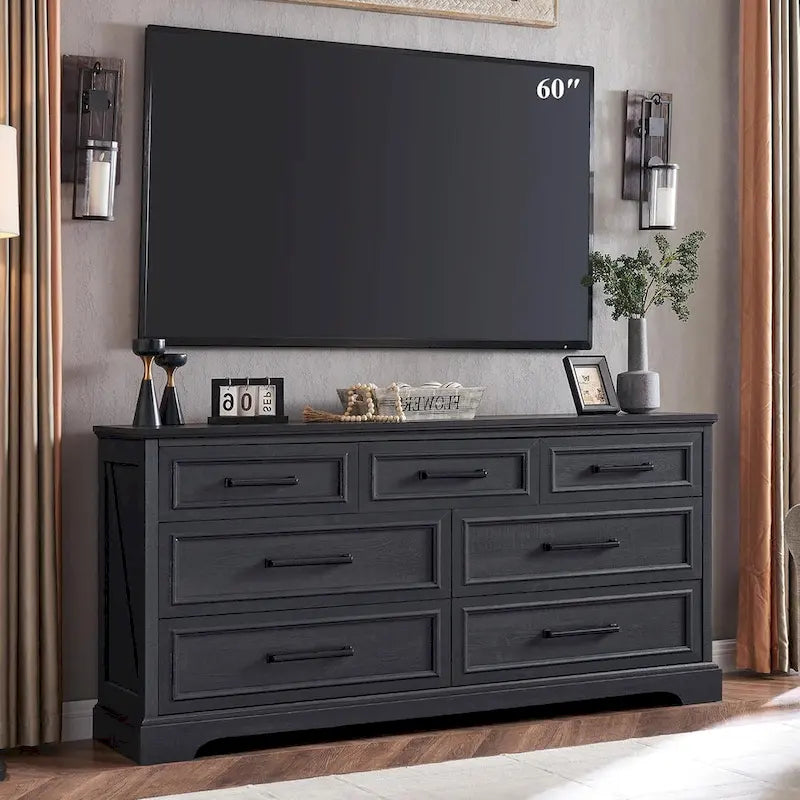 Commode 7 Tiroirs de Ferme pour Chambre, Commodes, Meuble TV