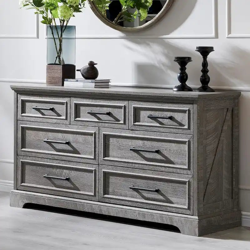 Commode 7 Tiroirs de Ferme pour Chambre, Commodes, Meuble TV