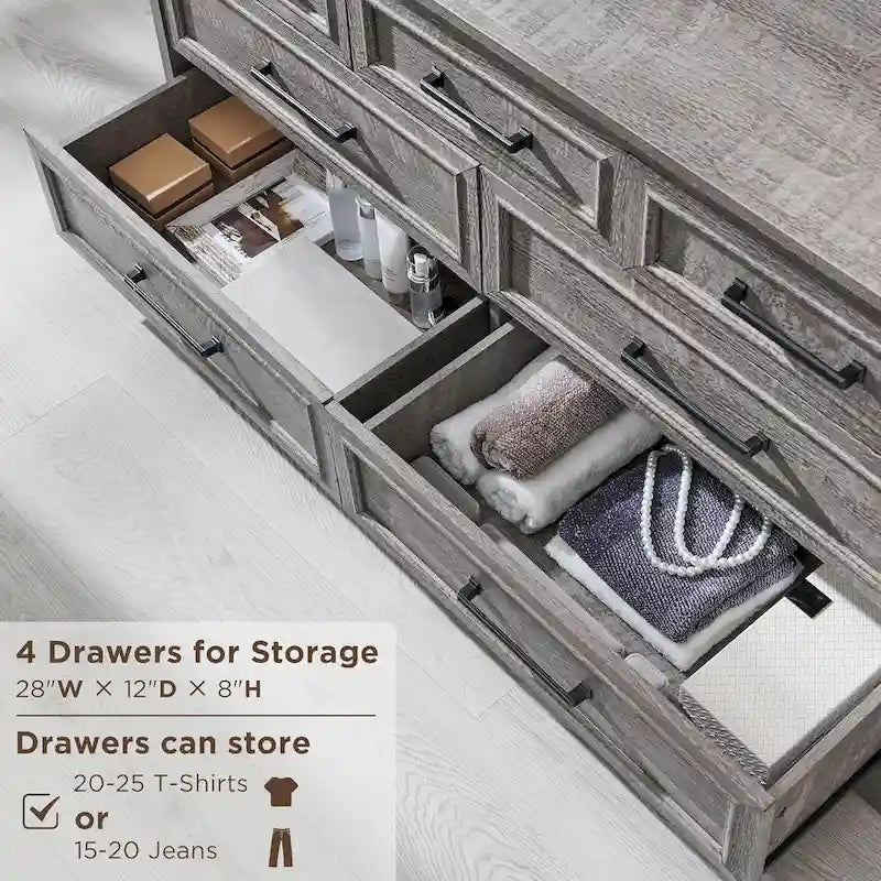 Commode 7 Tiroirs de Ferme pour Chambre, Commodes, Meuble TV