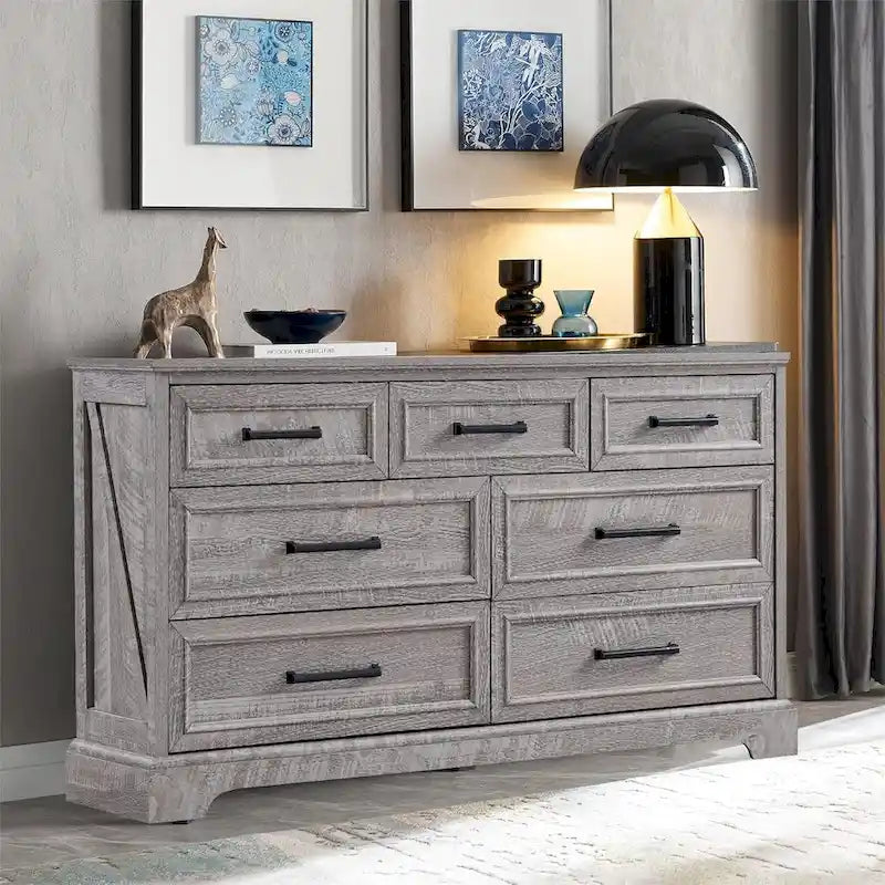Commode 7 Tiroirs de Ferme pour Chambre, Commodes, Meuble TV