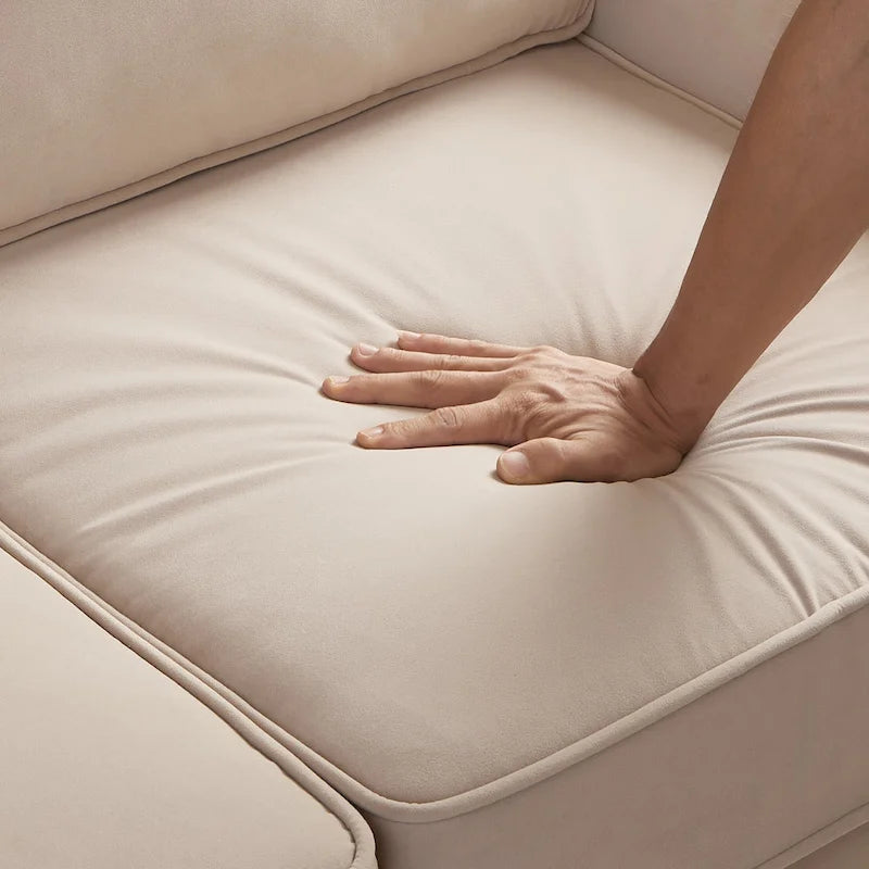 Fauteuil moderne en velours avec pieds en bois