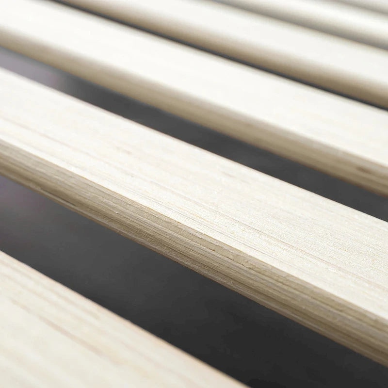 Cadre de lit plateforme en bois marron avec tête de lit réglable
