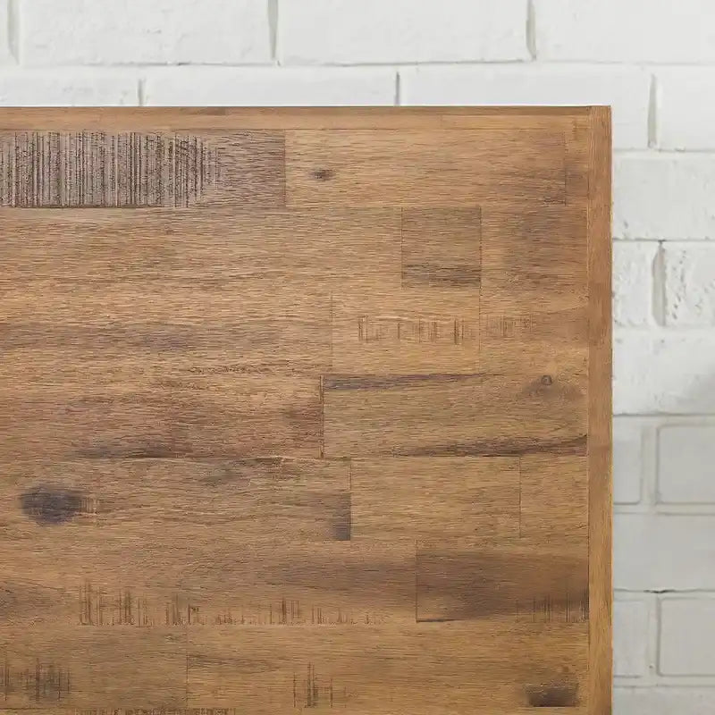 Cadre de lit plateforme en bois marron avec tête de lit réglable