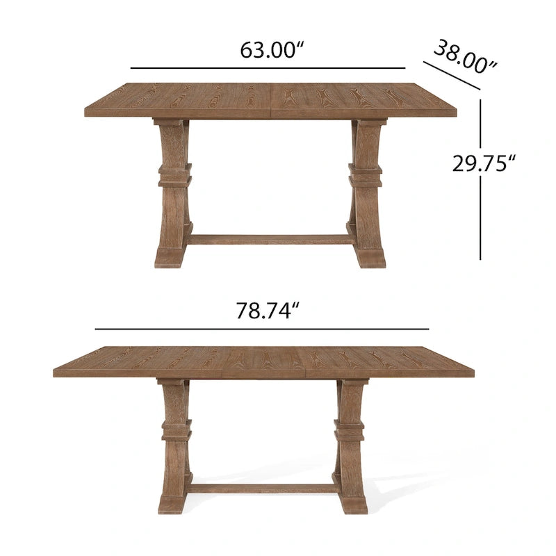 Table à manger extensible en bois