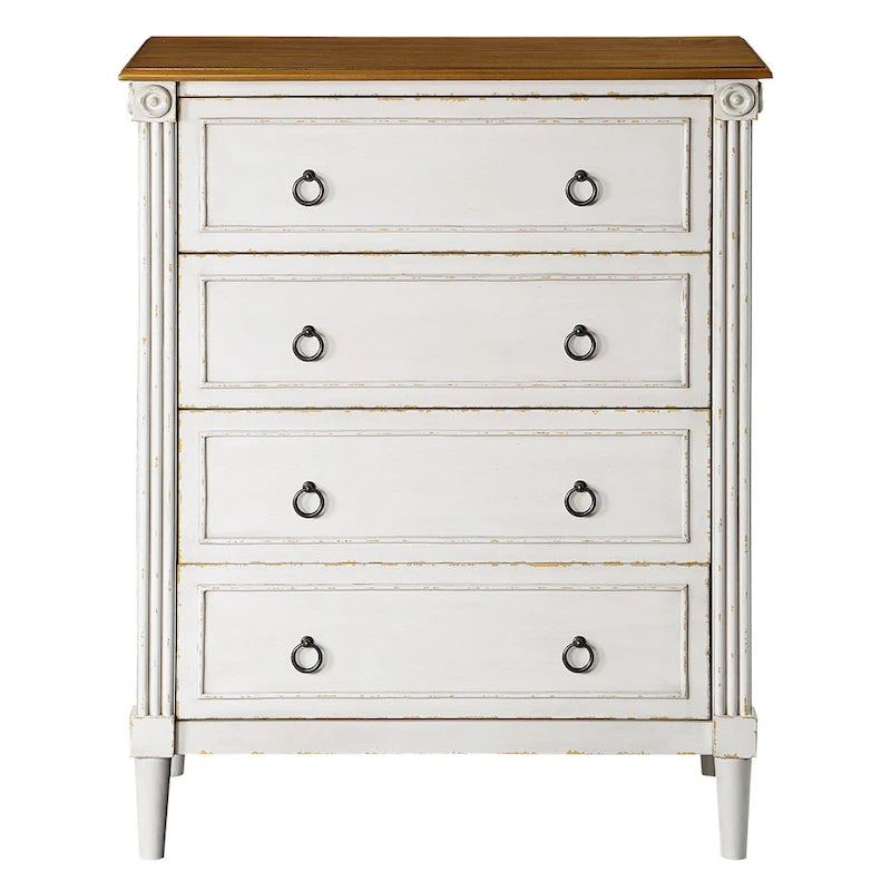 Commode traditionnelle en bois massif à 4 tiroirs