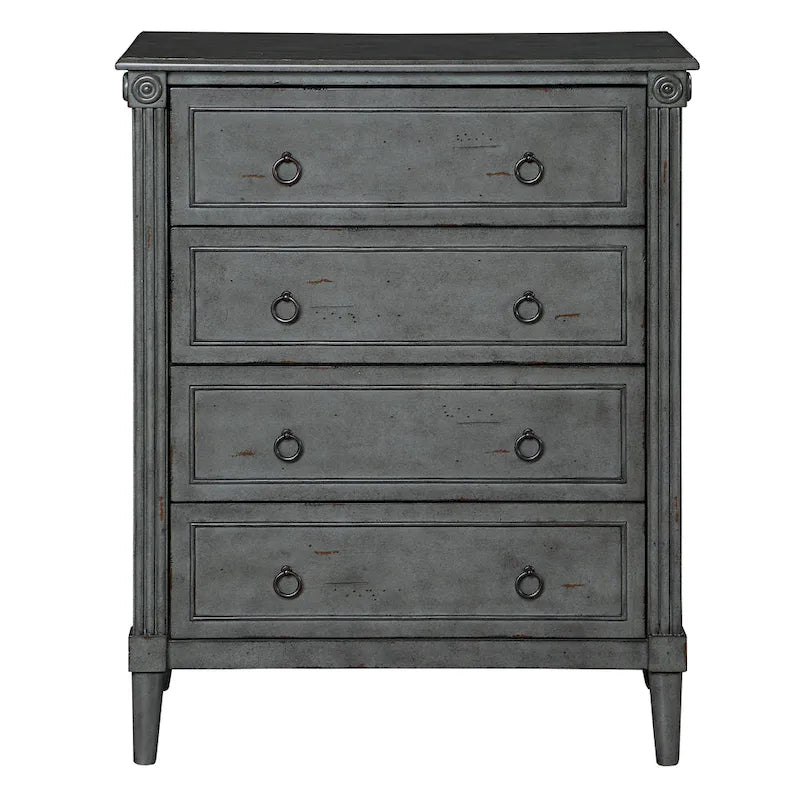 Commode traditionnelle en bois massif à 4 tiroirs