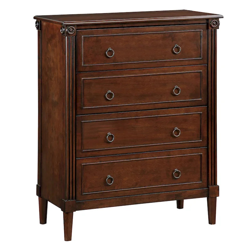 Commode traditionnelle en bois massif à 4 tiroirs
