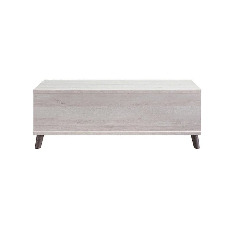 Table basse 3 étagères blanc style Mid-Century Modern 119 cm