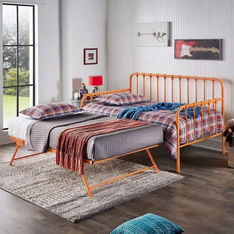 Lit de repos en métal avec tiroir-lit relevable