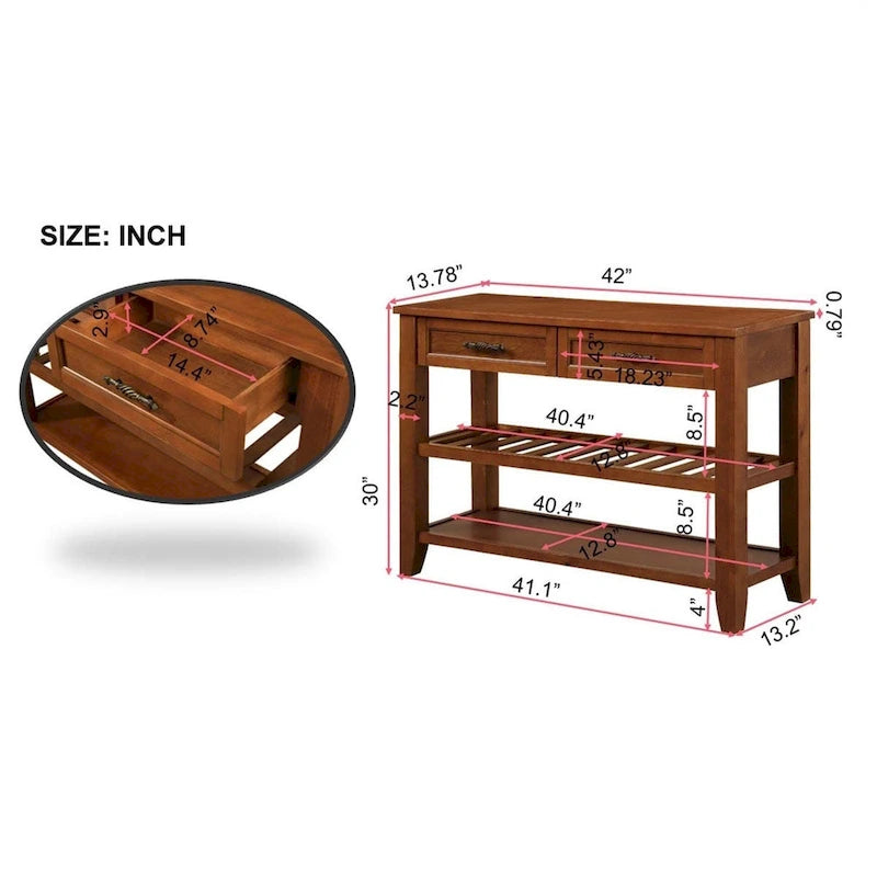 Buffet/bahut en bois massif de style Mid-Century 42
