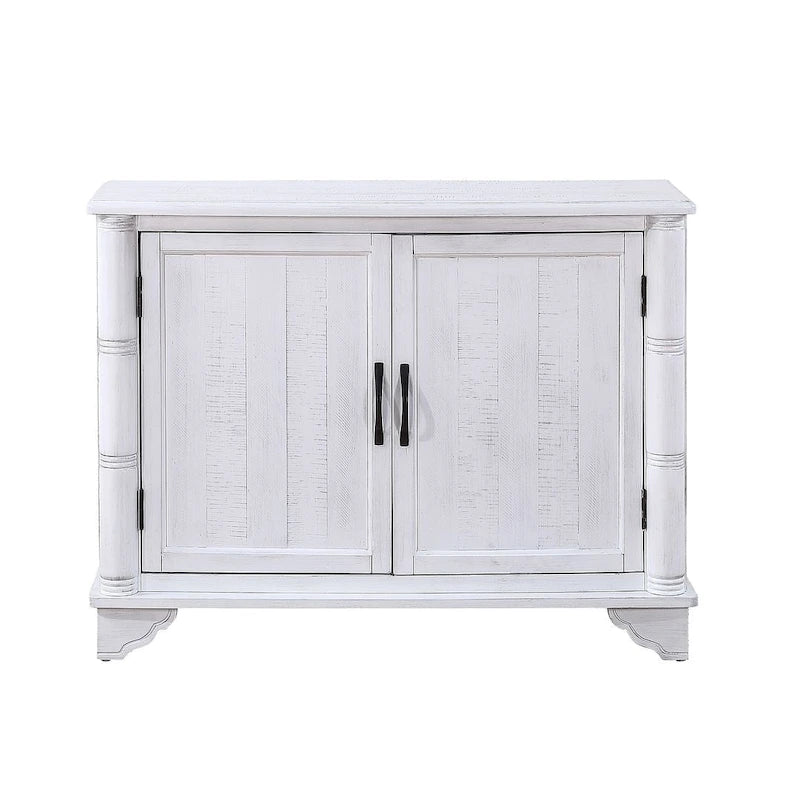 Meuble de rangement 40" en pin à 2 portes, buffet avec portes et étagère réglable, commode d'entrée en bois, placard