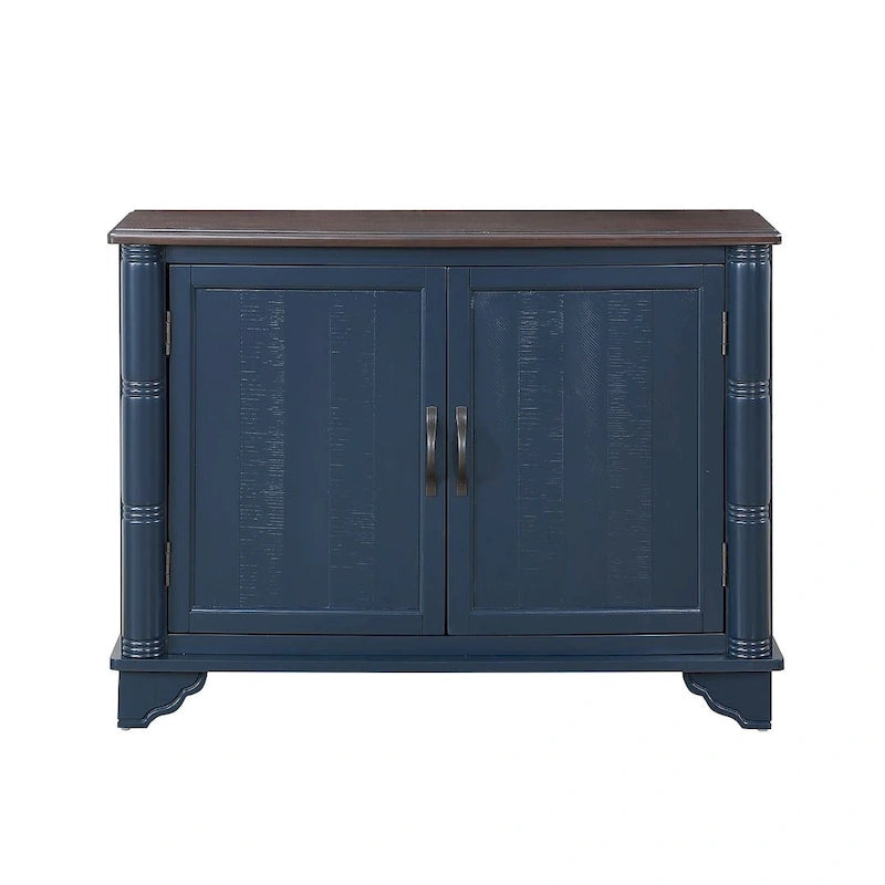 Meuble de rangement 40" en pin à 2 portes, buffet avec portes et étagère réglable, commode d'entrée en bois, placard