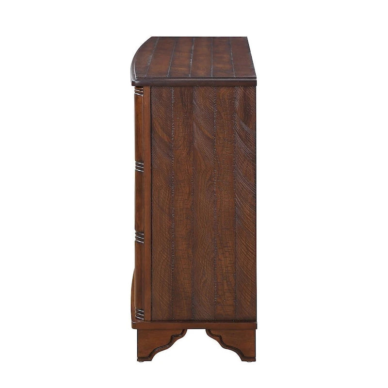 Meuble de rangement 40" en pin à 2 portes, buffet avec portes et étagère réglable, commode d'entrée en bois, placard