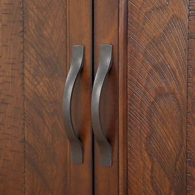 Meuble de rangement 40" en pin à 2 portes, buffet avec portes et étagère réglable, commode d'entrée en bois, placard