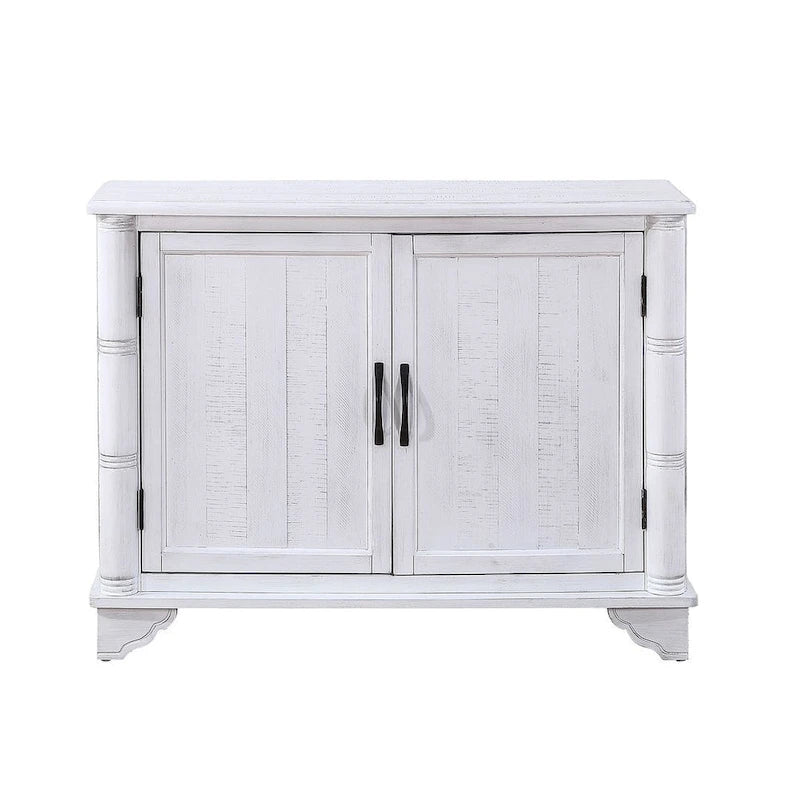 Meuble de rangement 40" en pin à 2 portes, buffet avec portes et étagère réglable, commode d'entrée en bois, placard