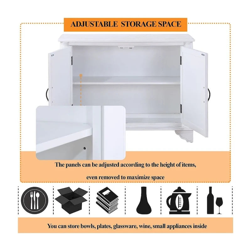 Meuble de rangement 40" en pin à 2 portes, buffet avec portes et étagère réglable, commode d'entrée en bois, placard