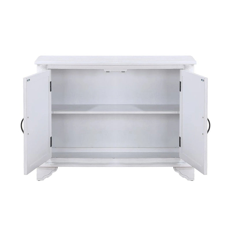Meuble de rangement 40" en pin à 2 portes, buffet avec portes et étagère réglable, commode d'entrée en bois, placard