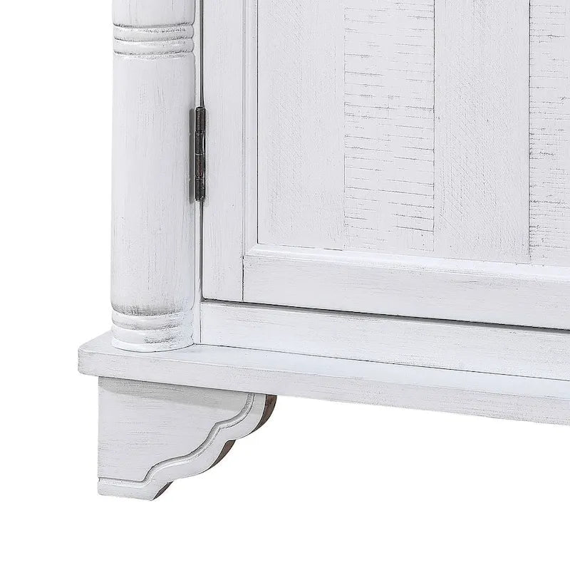 Meuble de rangement 40" en pin à 2 portes, buffet avec portes et étagère réglable, commode d'entrée en bois, placard