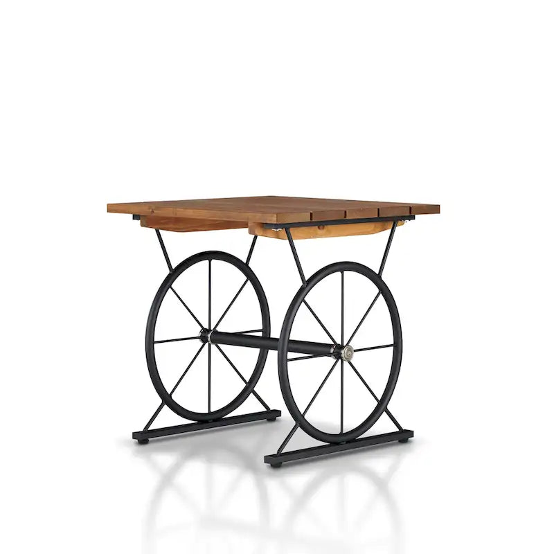 Table d'appoint industrielle en métal à roulettes de 19 pouces