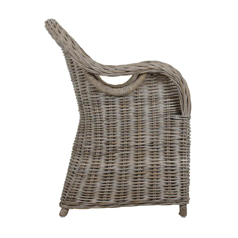 Fauteuil en rotin naturel tressé à la main avec coussin par