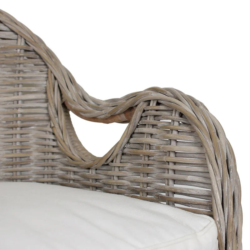 Fauteuil en rotin naturel tressé à la main avec coussin par