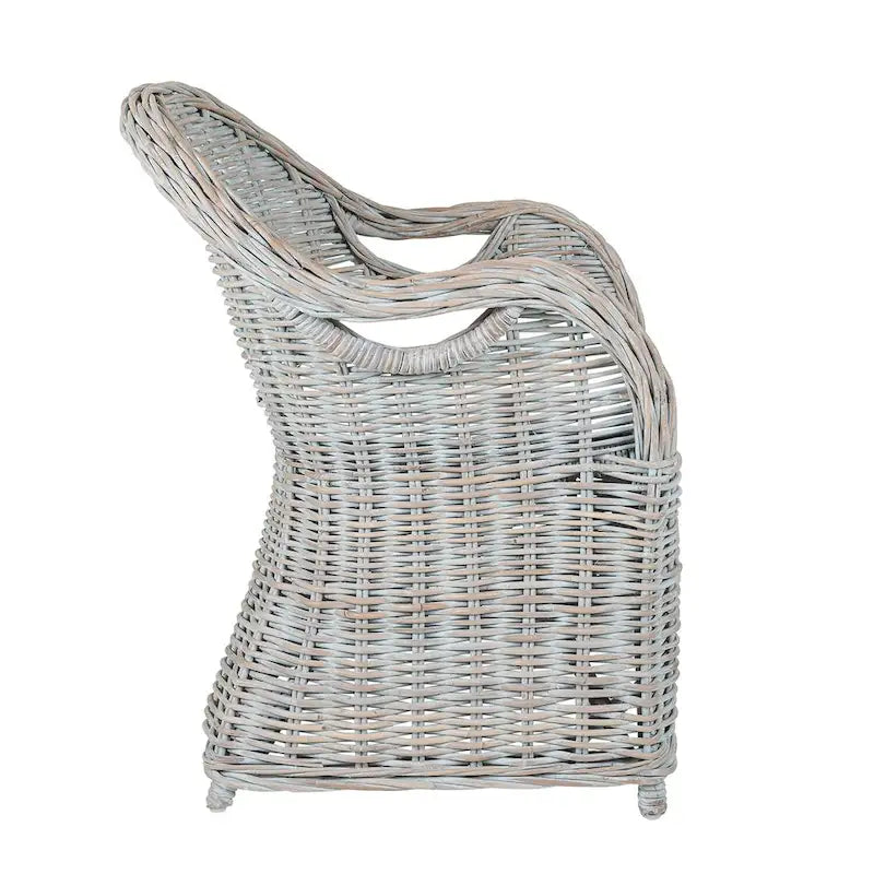Fauteuil en rotin naturel tressé à la main avec coussin par