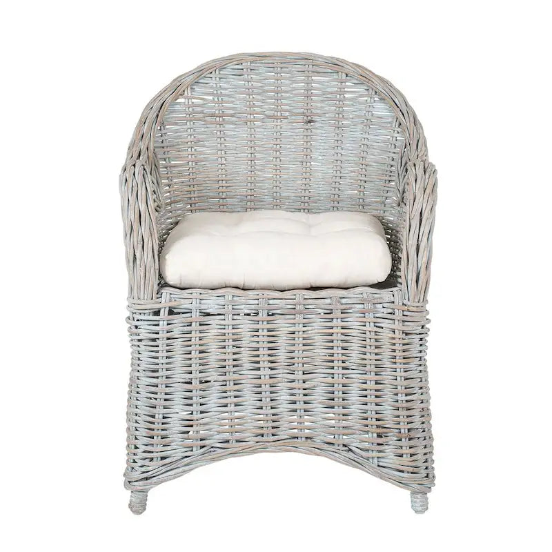 Fauteuil en rotin naturel tressé à la main avec coussin par