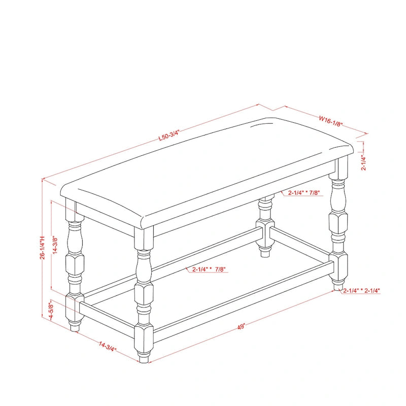 Banc hauteur comptoir 50 pouces Farmhouse