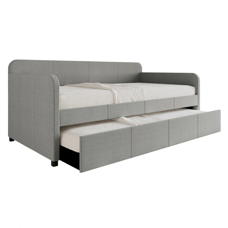 Lit de repos rembourré minimaliste double avec lit gigogne
