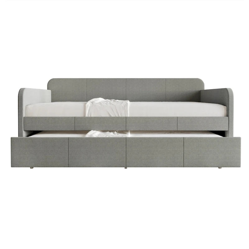 Lit de repos rembourré minimaliste double avec lit gigogne