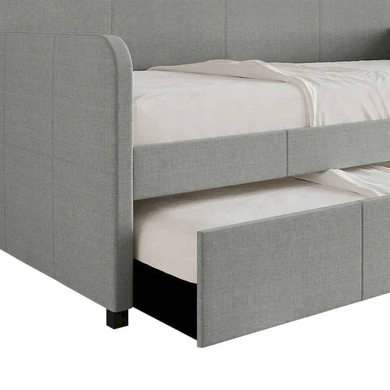 Lit de repos rembourré minimaliste double avec lit gigogne