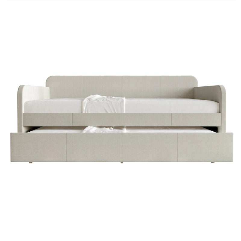 Lit de repos rembourré minimaliste double avec lit gigogne