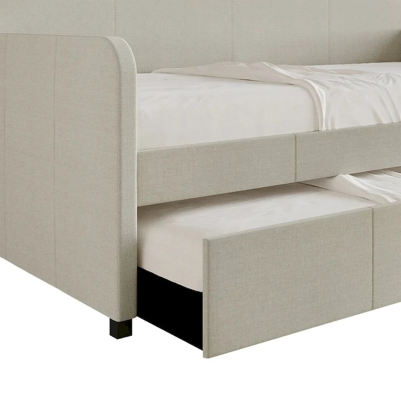 Lit de repos rembourré minimaliste double avec lit gigogne