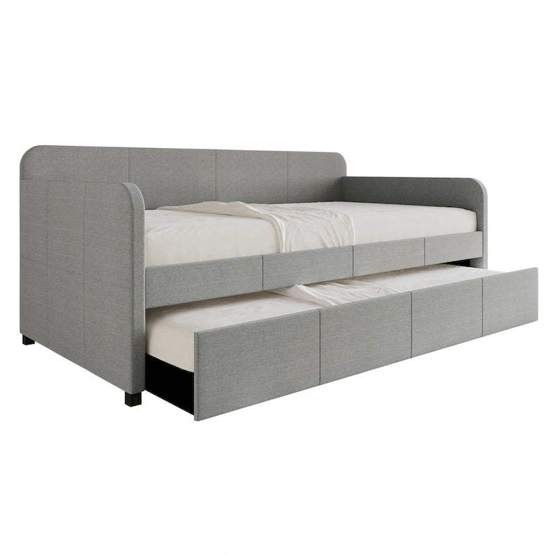 Lit de repos rembourré minimaliste double avec lit gigogne
