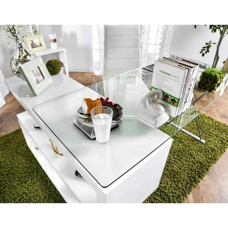 Bureau informatique convertible en métal contemporain de 59 pouces