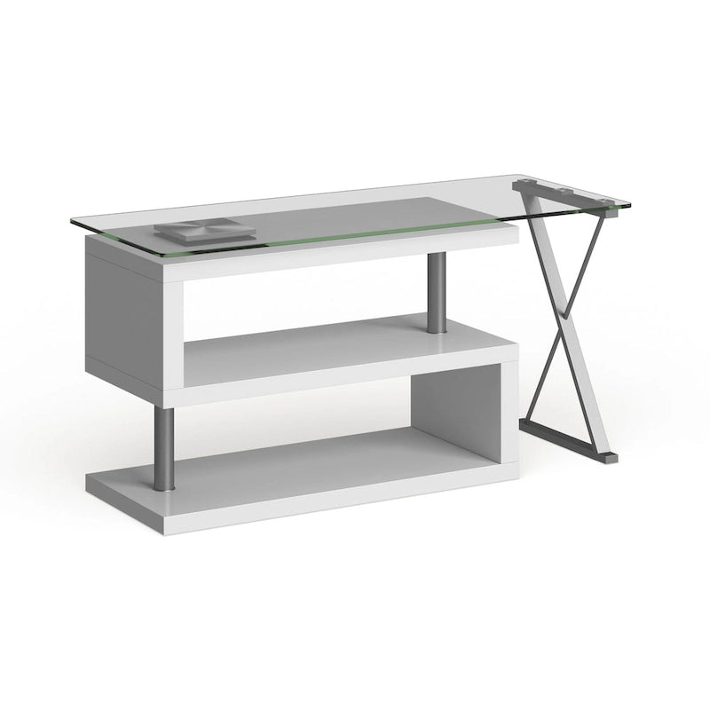 Bureau informatique convertible en métal contemporain de 59 pouces