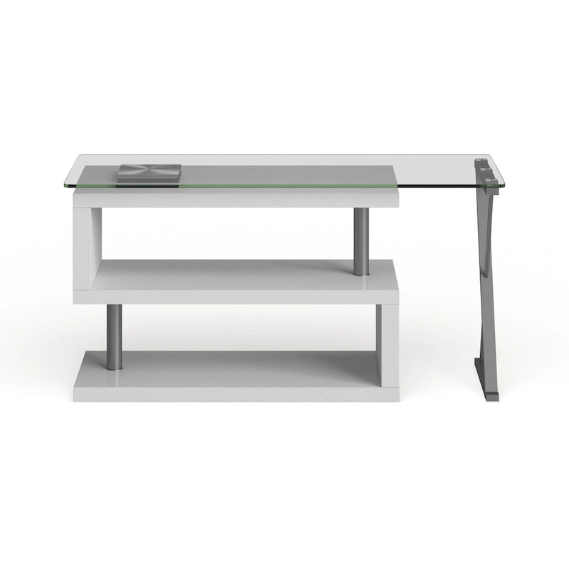 Bureau informatique convertible en métal contemporain de 59 pouces