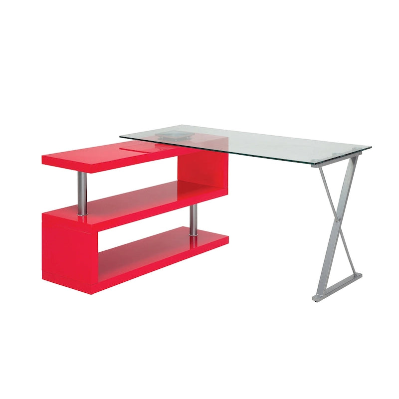Bureau informatique convertible en métal contemporain de 59 pouces
