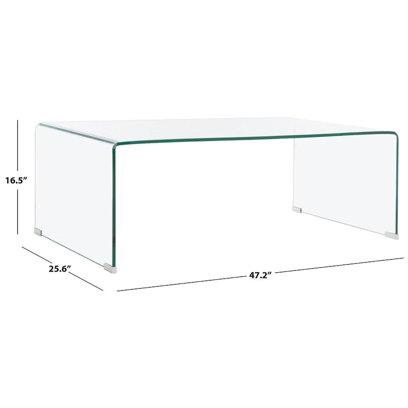 Table basse transparente - 47,2 x 25,6 x 16,5 - 47Wx26Px17H