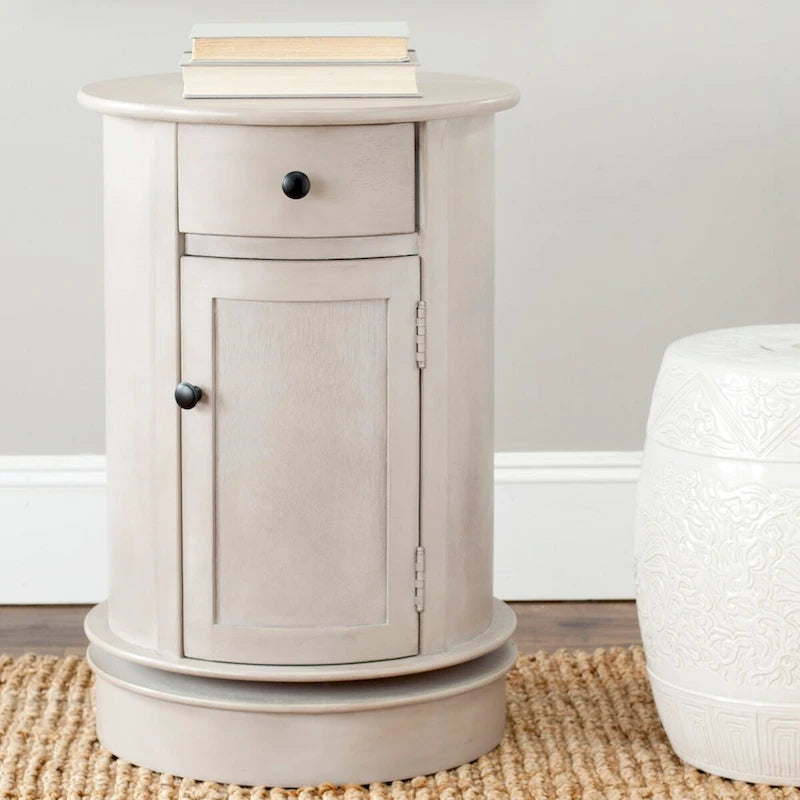  Celestia Grey Swivel Storage Accent Table - 18Wx18Dx26H