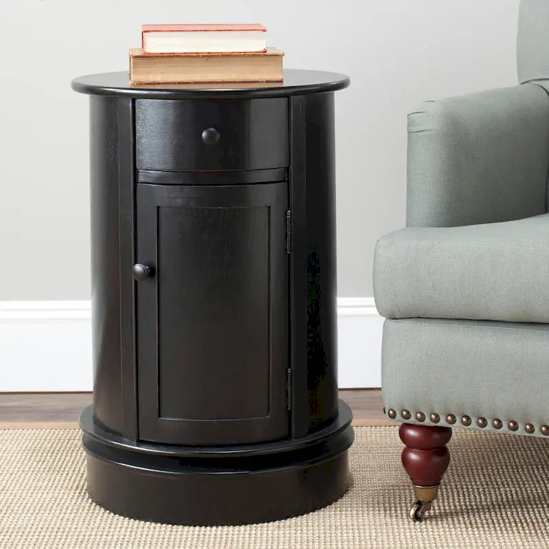 Table d'appoint pivotante de rangement grise - 18Lx18Px26H