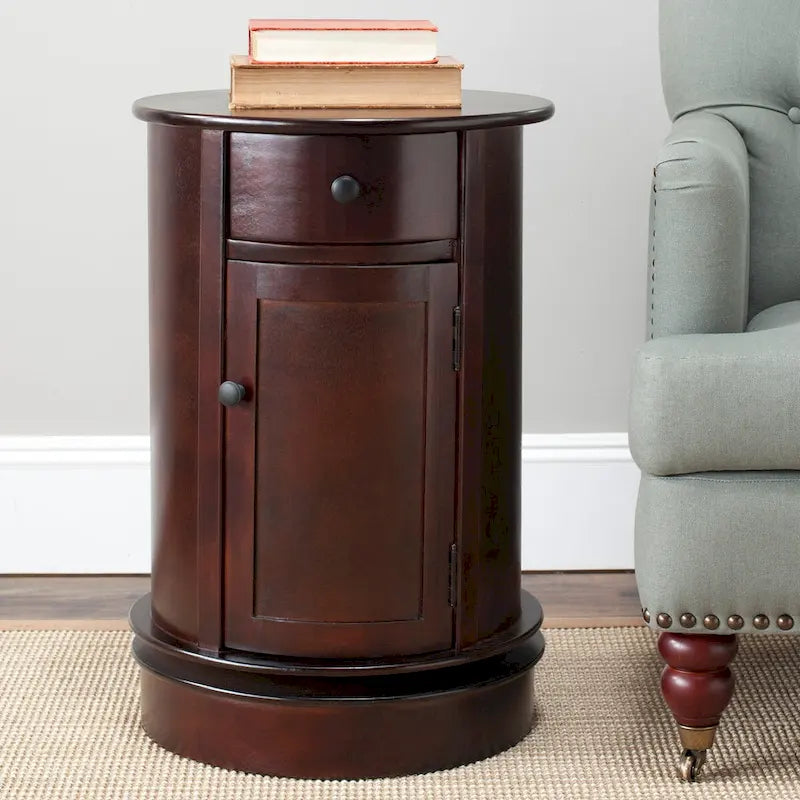 Table d'appoint pivotante de rangement grise - 18Lx18Px26H
