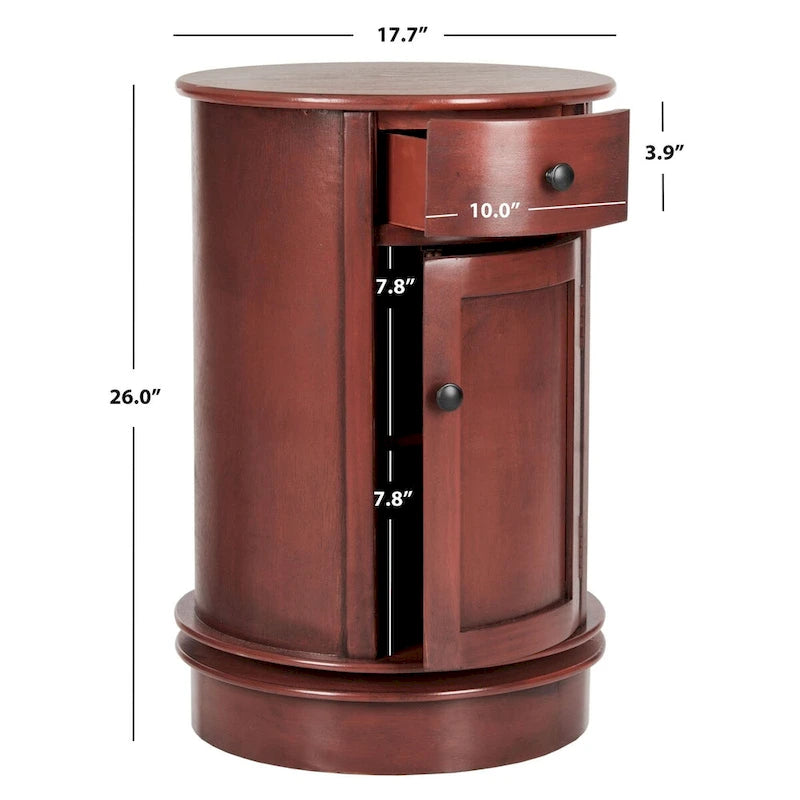 Table d'appoint pivotante de rangement grise - 18Lx18Px26H