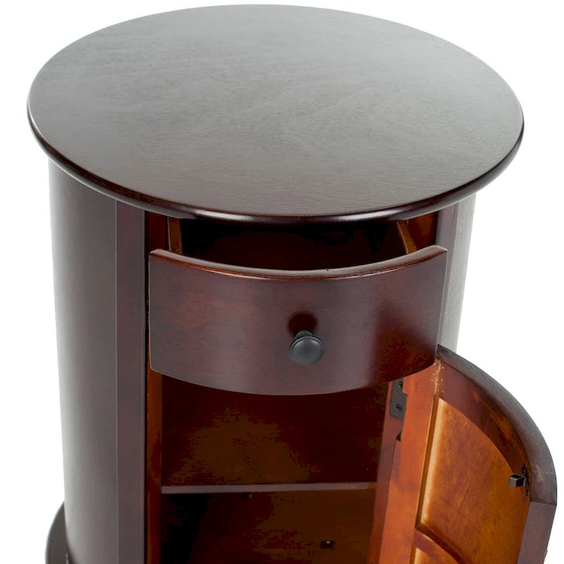 Table d'appoint pivotante de rangement grise - 18Lx18Px26H