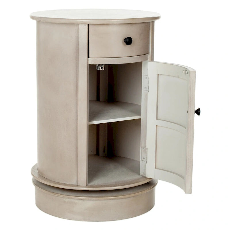 Table d'appoint pivotante de rangement grise - 18Lx18Px26H